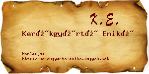 Kerékgyártó Enikő névjegykártya